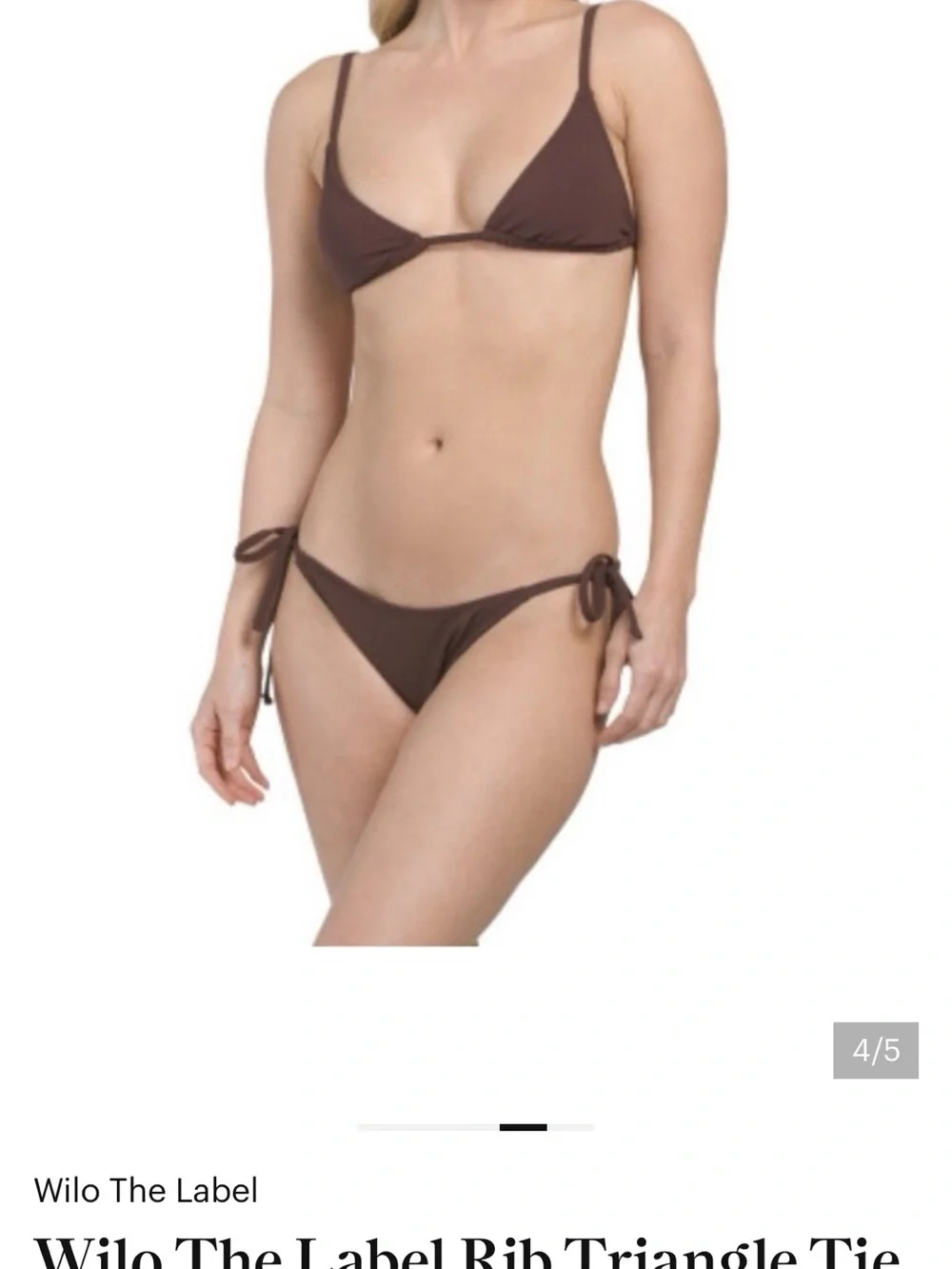 Wilo The Label Rib Triangle Bikini Chocolate - Picture 4 of 5